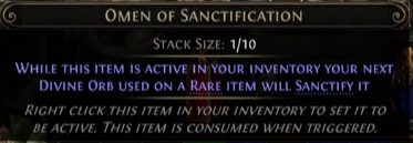 Omen of the sanctification poe2